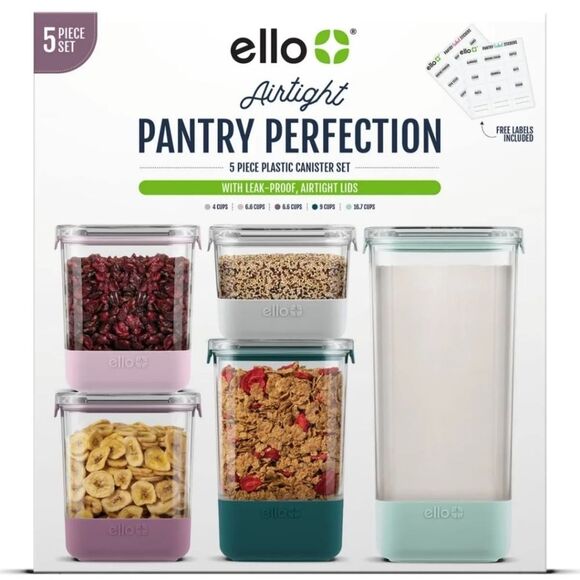 Ello Airtight Pantry Perfection 5-PC Canister Set - Picture 1 of 7